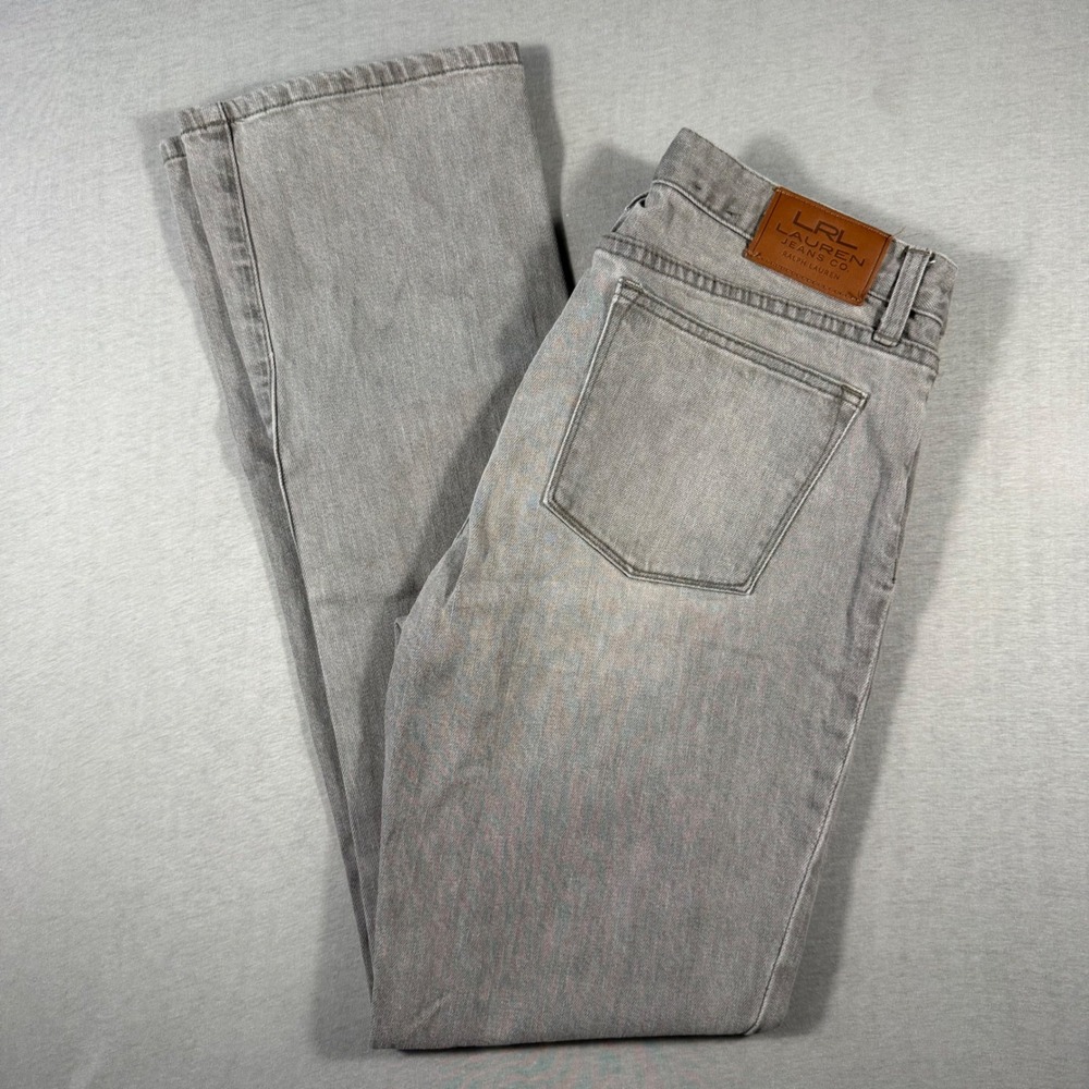 Lauren Ralph Lauren Jeans Co Womens Grey Straight Leg Denim Jeans Size 8